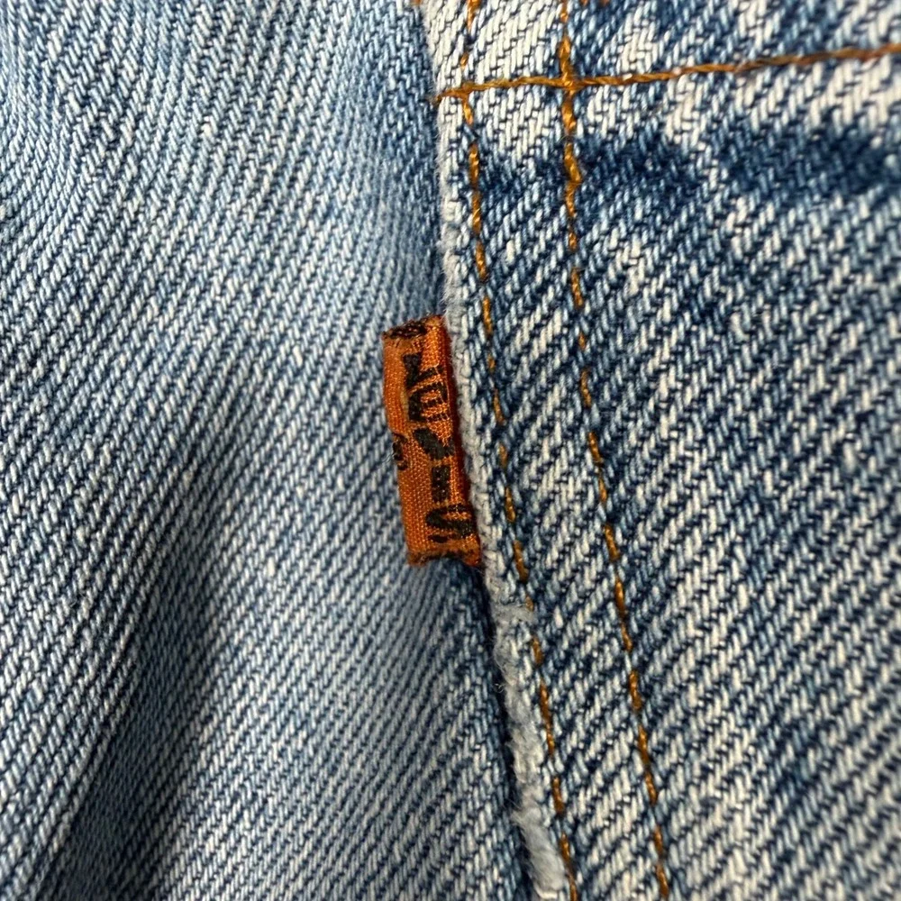 Levis Orange Tab Jeans Mens 33x26.5 Light Blue Vintage Straight Leg Distressed